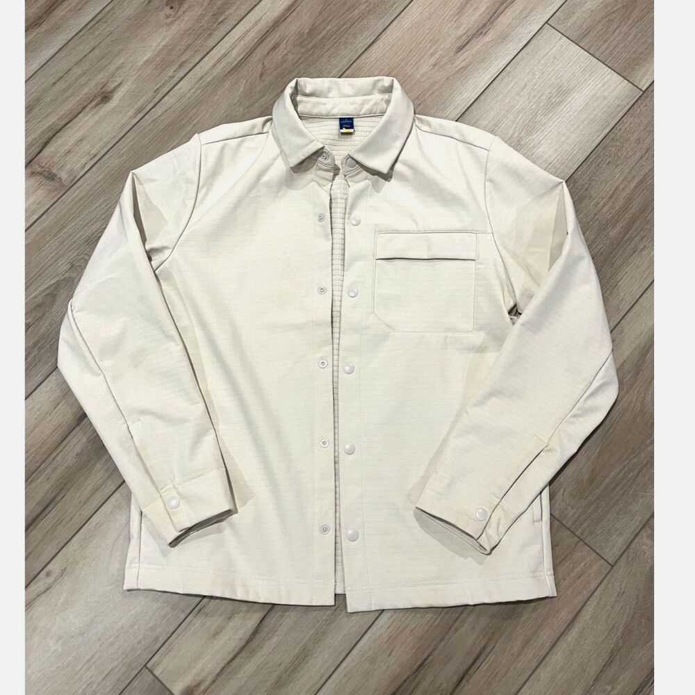 Never Not Hustling Water Resistant Jacket Beige Lightweight Collared Coat S